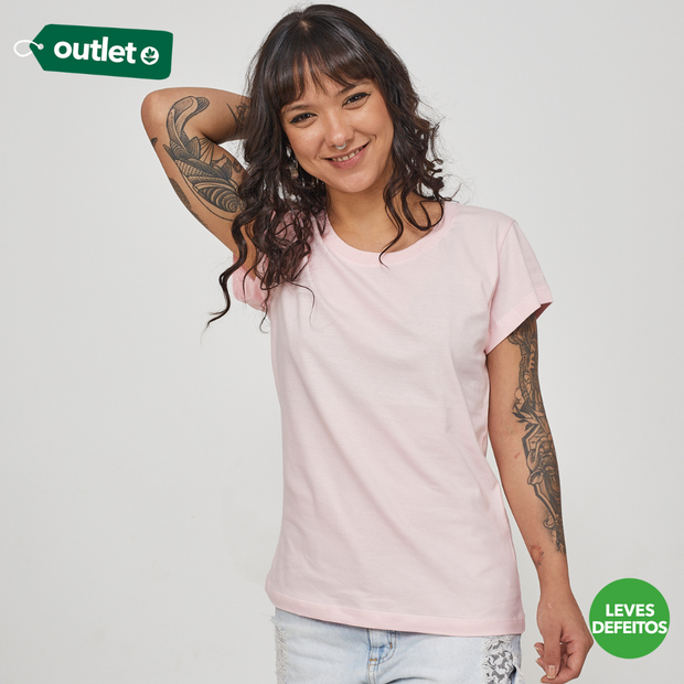 LD - Camiseta Feminina Basic - Rosa Claro